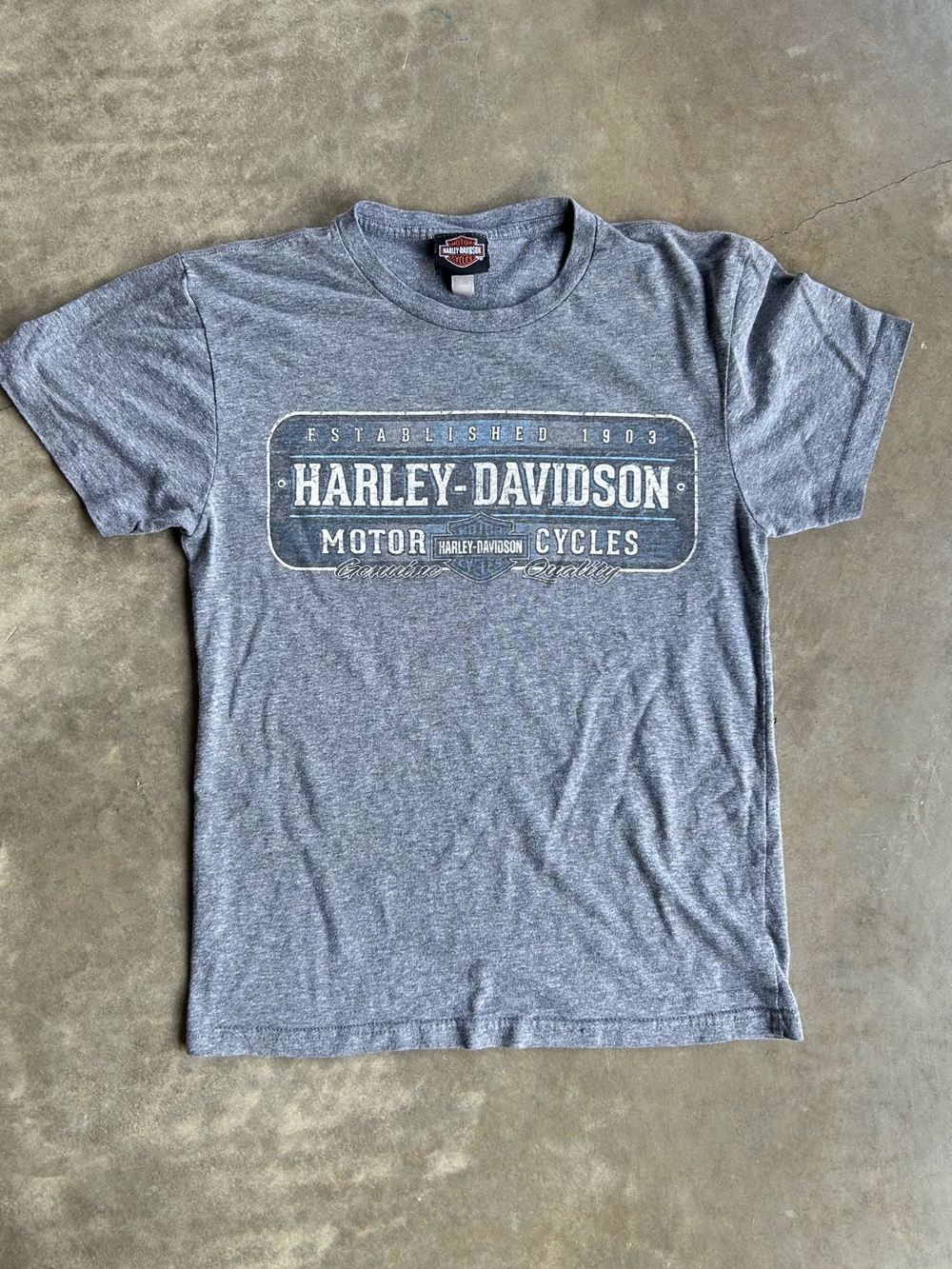 Harley-Davidson Gray Heather Short Sleeve Logo Tee